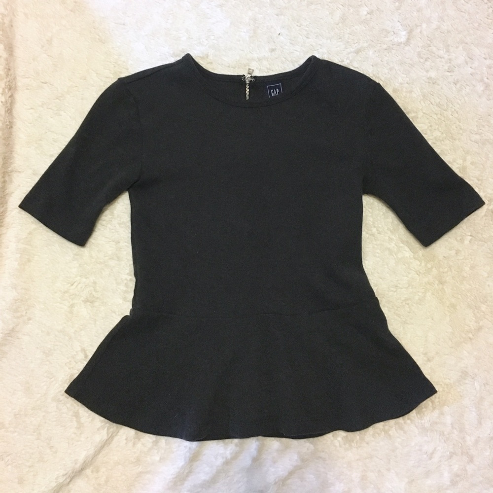 Charcoal Gray Peplum Top